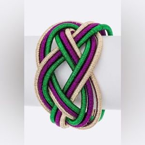 Mardi Gras Metallic Weaved Bracelet